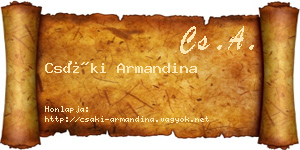 Csáki Armandina névjegykártya